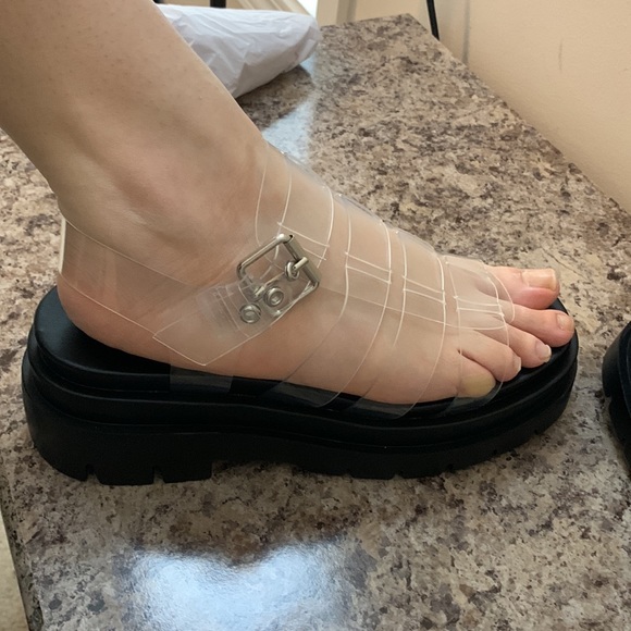 Transparent / Translucent Call It Spring Chunky Sandals - Picture 12 of 17